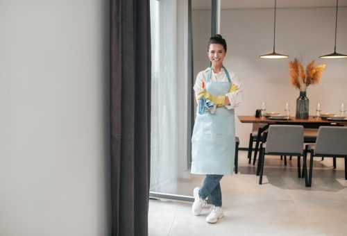 domestic-routine-smiling-housewife-apron-standing-kitchen_259150-59698